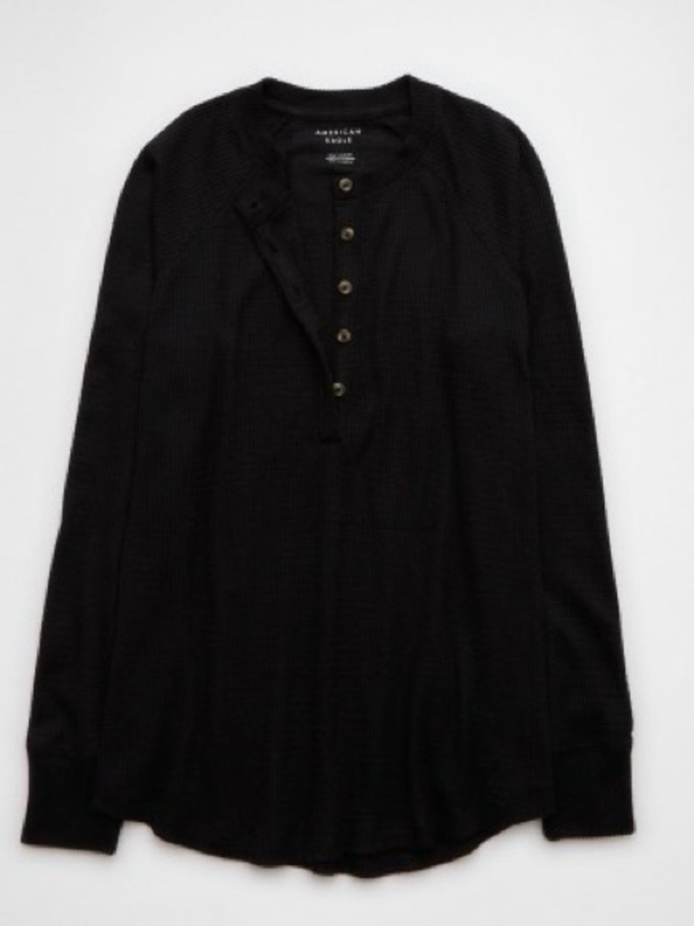 AE Plush Long-Sleeve Henley T-Shirt